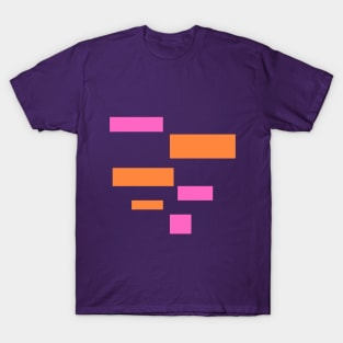 Orange Pink Rectangle T-Shirt